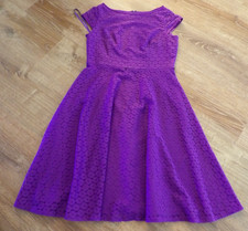 REDUCED Black Label Evan-Picone Women's 14 Purple Crocheted Lace Lined Dress