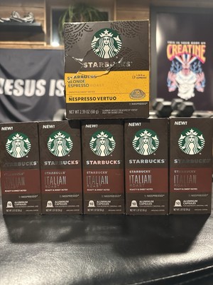Starbucks by Nespresso 60 Capsules (50 Italian Roast, 10 Blonde Espresso Roast)