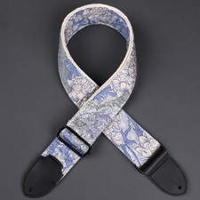 Handmade Embossed Guitar Strap Universal Adjustable Bass Folk Guitar W1.97in