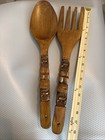 Vtg Wooden Spoon And Fork With Totem Tiki’s 18 Inches — photo 2