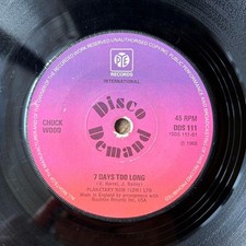 Northern Soul 7" Reissue Chuck Wood "7 Days Too Long" UK Vinyl Used