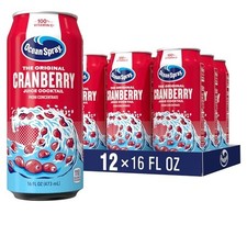 Ocean Spray Cranberry Juice Cocktail Juice Drink, 16oz can 12 Pack