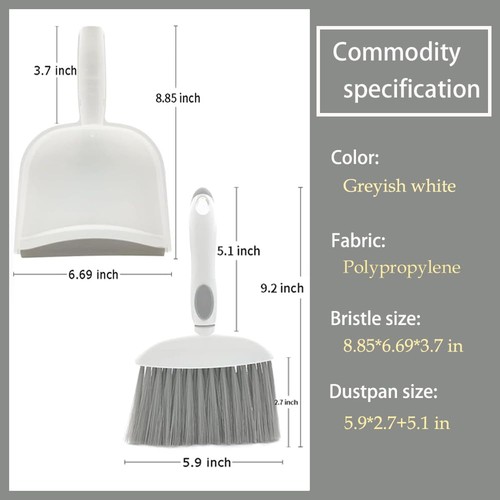 Dust pan, Mini Dustpan and Brush Set, Small Broom 1pcs, Gray  - Picture 6 of 8