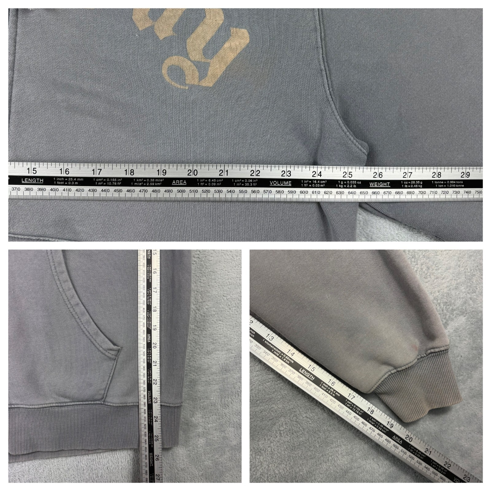 Vintage Ed Hardy x UO Exclusive Photography Print Grey Gold Lrg Full Zip Hoodie image 5