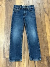Wrangler Boys' Jeans Size 7 Slim Classic Straight Dark Wash Whiskered