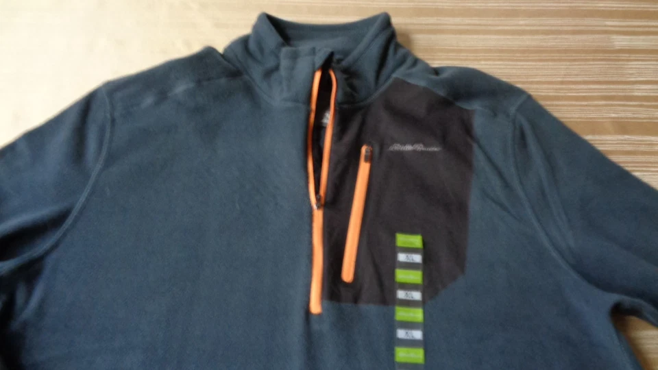 NWT Eddie Bauer Jacket Men's Size X LARGE  -BLUE  Fleece - 1/2  Zip  $60.00 TAG - Image 2 of 4