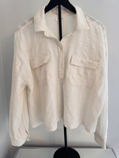 Lou & Grey Cream Textured Cotton Button Front...