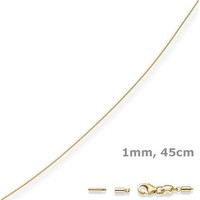 1Mm Halsreif Omegareif Omegakette 750 Gold Gelbgold Goldkette 45Cm Abschraubbar