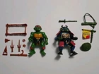 Vtg SET 1988 TMNT RAPH & 1990 Sewer Samurai Leo BOTH 100% COMPLETE & MINT COND