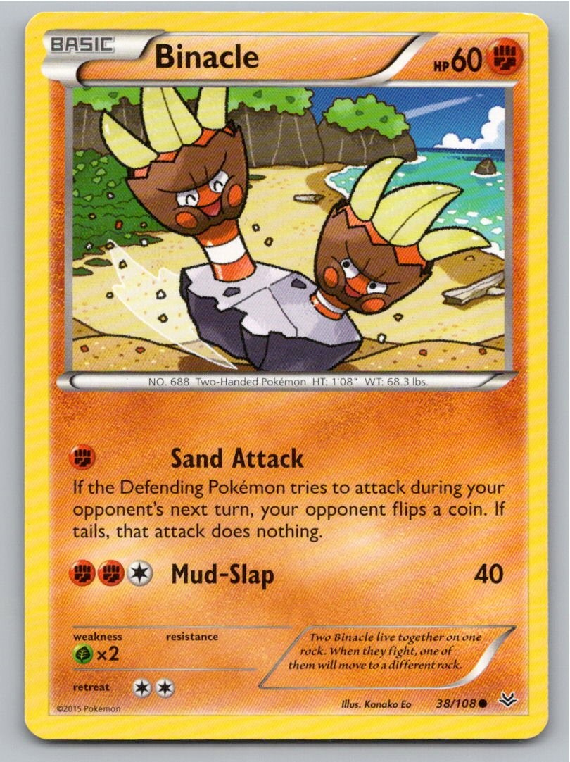 2015 POKEMON BINACLE ROARING SKIES 38/108 C LP A85928 FREE S&H