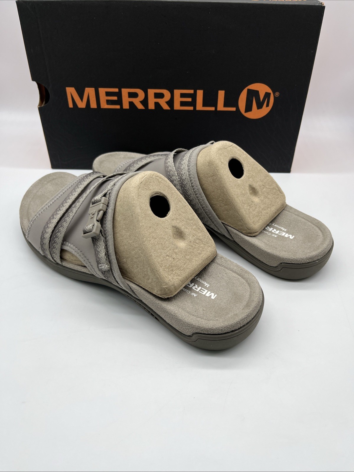 MERRELL SLIDE Donna DISTRETTO MURI SLIDE Moon Ocre ? Taglia 10 ~ Nuovo con scatola