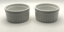 HIC Ribbed White Porcelain 3.5IN Ramekin Set ...