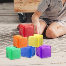 6Pcs Soft Foam Dice DIY Stacking Blocks for Teaching Aid Ages 3 Children
