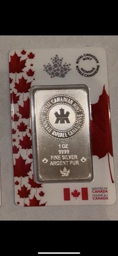 PREMIUM SILVER BULLION RCM Assay Packaging 2025 CANADA Silver Bar 1oz .9999