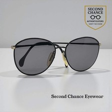 Zeiss 6595 4202 Vintage Sunglasses-New Solid Black Second Chance Custom Lenses