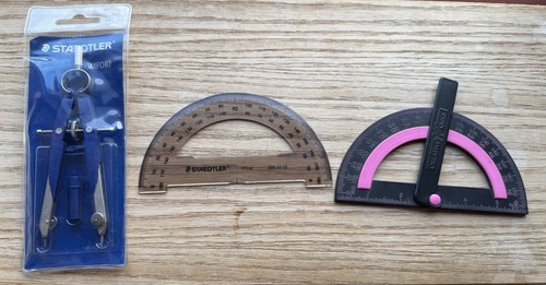 STAEDTLER Mars 556 Precision geometry compass Blue & Protractor & Creative Works