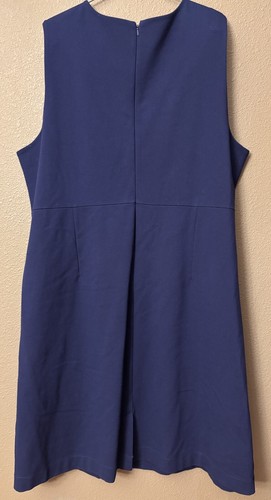 NEW Lands End Sleeveless Sheath Dress Plus SZ 22 Ponte Pockets Navy Blue NWT - Picture 2 of 11
