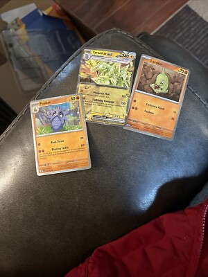  Tyranitar ex + Pupitar And Larvitar Cosmic Obsidian Flames 066/197 Double Rare