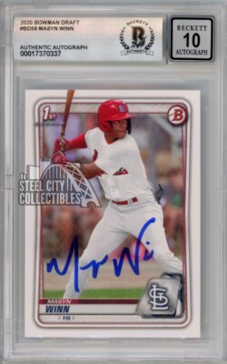 Masyn Winn 2020 1st Bowman Autograph Card #BD59 BAS 10 | eBay