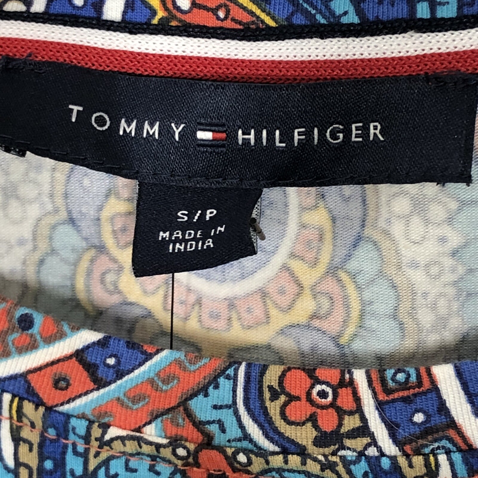 NWT Tommy Hilfiger Womens Paisey Tee Shirt Size Small Short Sleeve Cotton Blend thumbnail 6