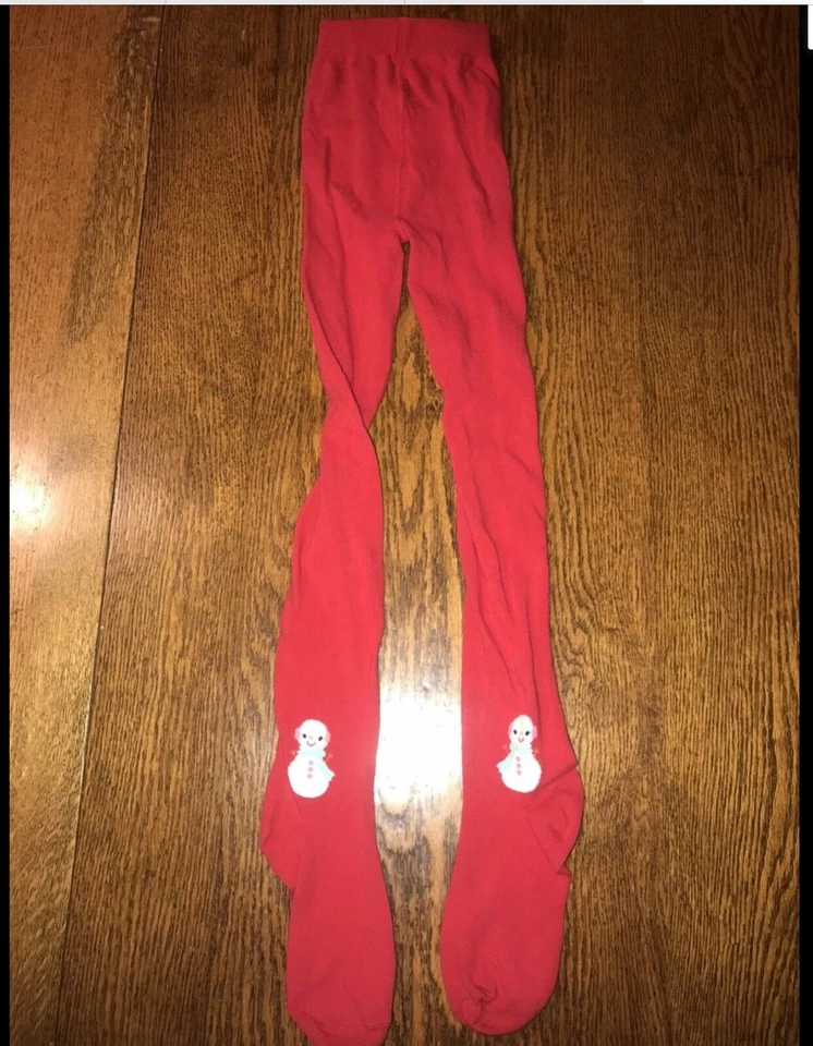 Medias rojas de invierno Gymboree vintage acogedoras Cutie muñeco de nieve 8-10 Foto 3 de 4