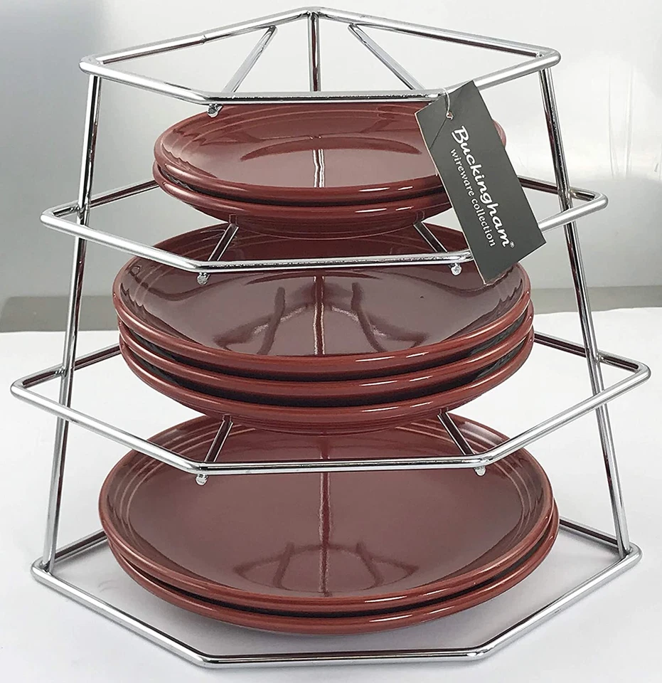 4 Tier Corner Kitchen Plate Rack Holder Stand Cabinet Organiser Dish Storage UK - Image 2 of 3