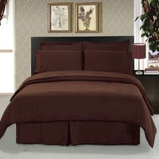 1000 Thread Count Egyptian Cotton Bed Sheet Set OLYMPIC QUEEN Chocolate Solid