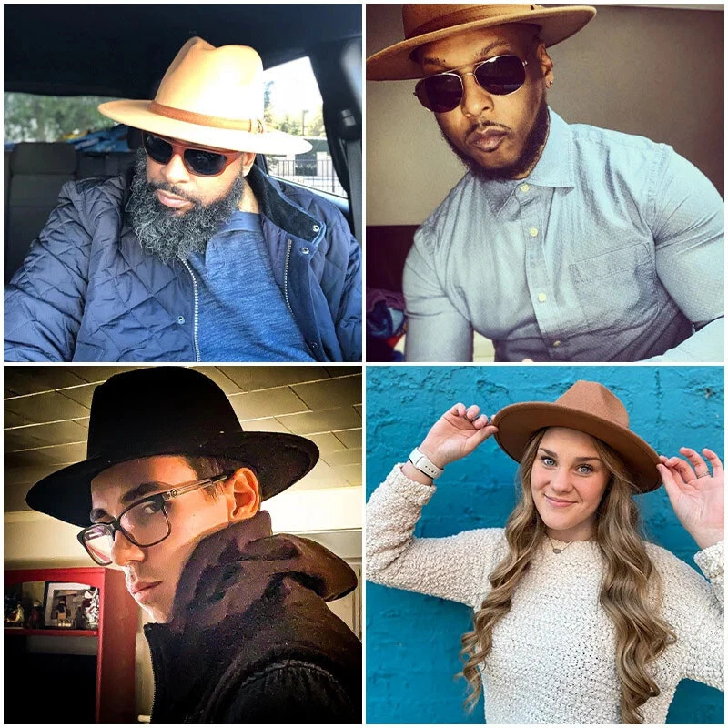 Sombrero Fedora Clásico Ala Ancha Gorra Gángster Hombres Mujeres De Colección Trilby Sombreros de Panamá