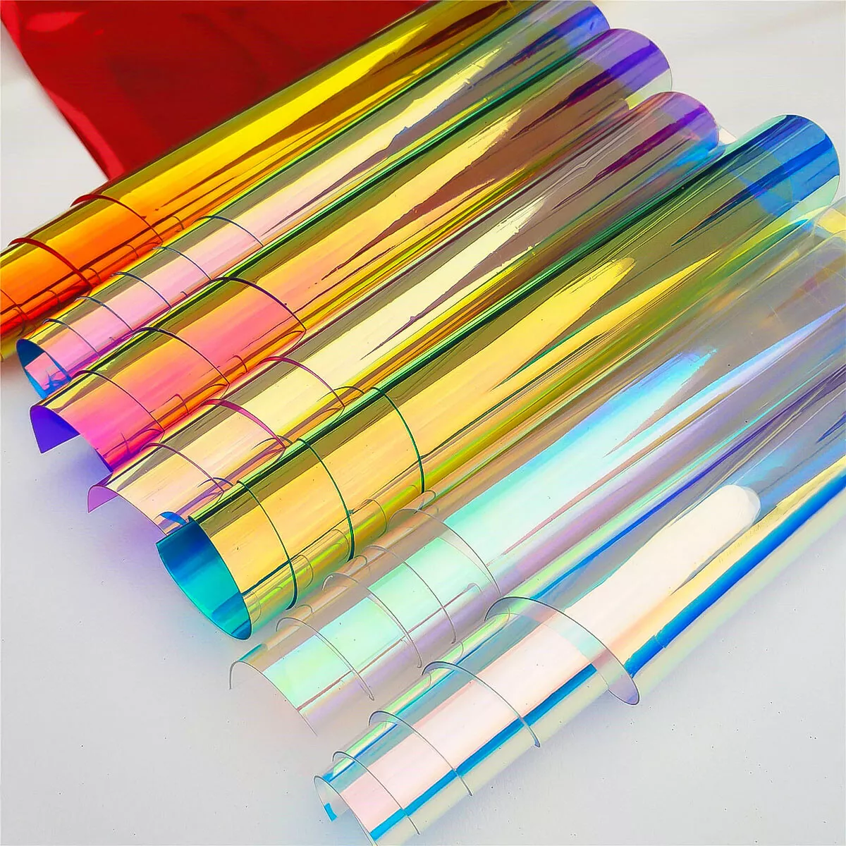 Iridescent Holographic Transparent PVC Fabric Vinyl Material Bow Bag Craft  DIY