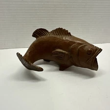 Vintage 1987 Red Mill MFG Large Mouth Bass Fish Carving; Limited Edition #228