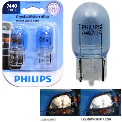 Philips Crystal Vision Ultra Light 7440 25W Two Bulbs DRL Daytime Light Replace
