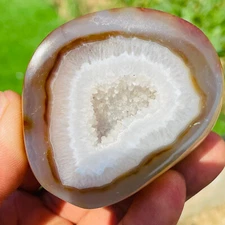 215g Natural Red Flash Polished Carnelian Agate Geode Quartz Crystal Specimen