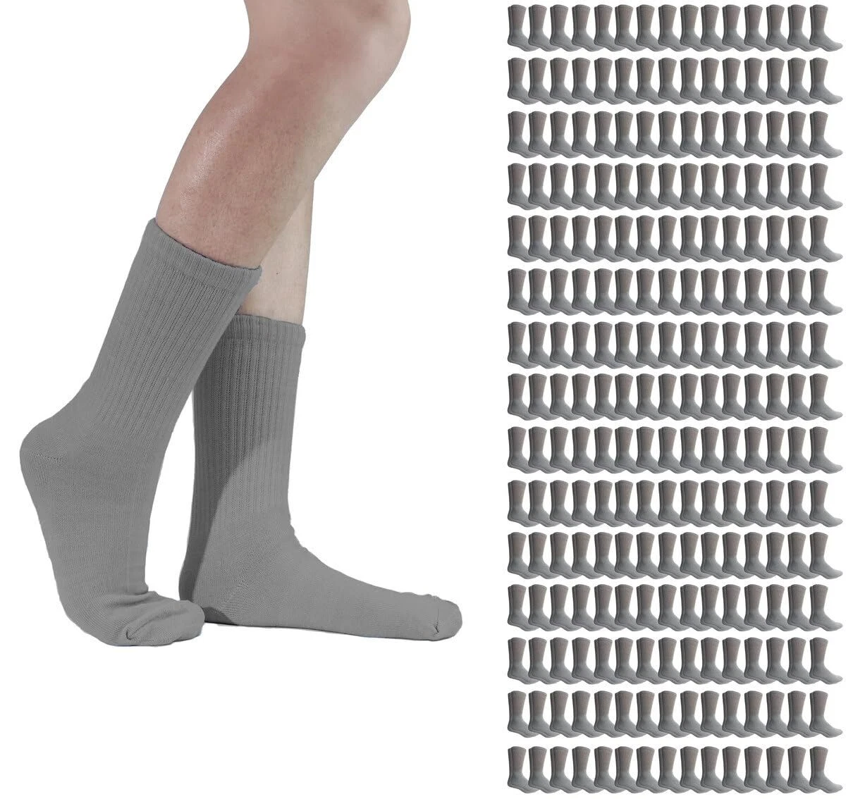 SOCKS’NBULK 240 Pairs Of Bulk Wholesale Crew Socks for Kids, Cotton Basic Wear