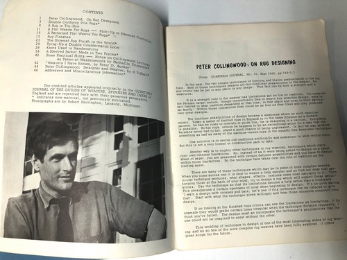 1963 Peter Collingwood His Weaves & Weaving Shuttle Craft Monograph Eight 8 - Foto 3 di 4