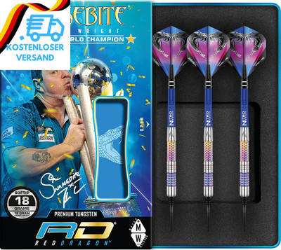 RED DRAGON Peter Wright Snakebite Rainbow Mamba Soft-Tip - 18G - 90% Tungsten St
