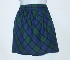 Old Navy Ladies Wool Blend Plaid Mini Skirt Green Eight 8 NWT