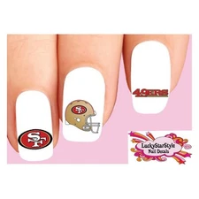 Waterslide Nail Decals Set of 20 - San Francisco 49ers Football Assorted