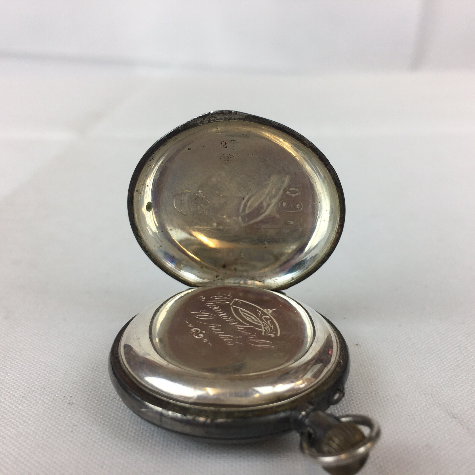 Antique German Solid Silver Cased Remontoirill Fo… - image 7