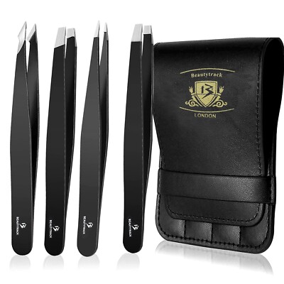 AUGENBRAUENPINZETTE SET PROFI 4 - TEILIG HAAR BEAUTY ZUPFERN EDELSTAHL