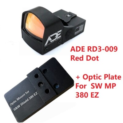 ADE RD3-009 Red Dot + +Optic Mount plate for Smith Wesson SW MP 380 Shield EZ