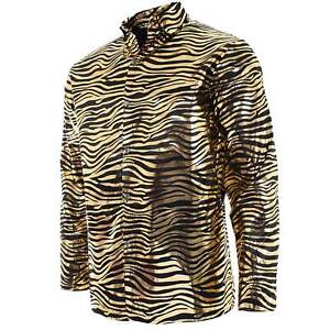 Mens Exotic Tiger Stripe Trainer Halloween Costume Long Sleeve Shirt