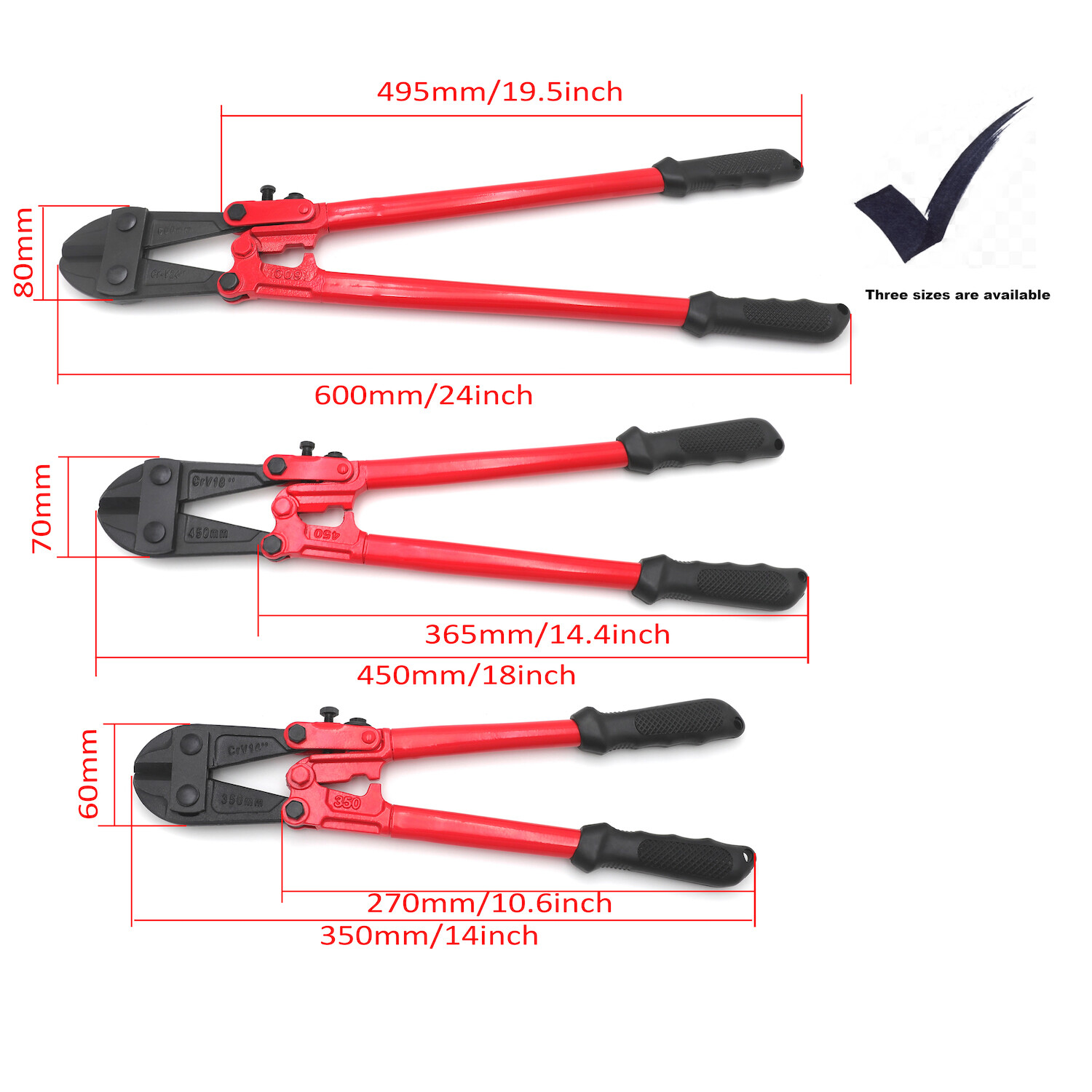 24" Bolt Cutter 8mm capacity Industrial Grade Wire Cut Steel Cable Cut Home eBay