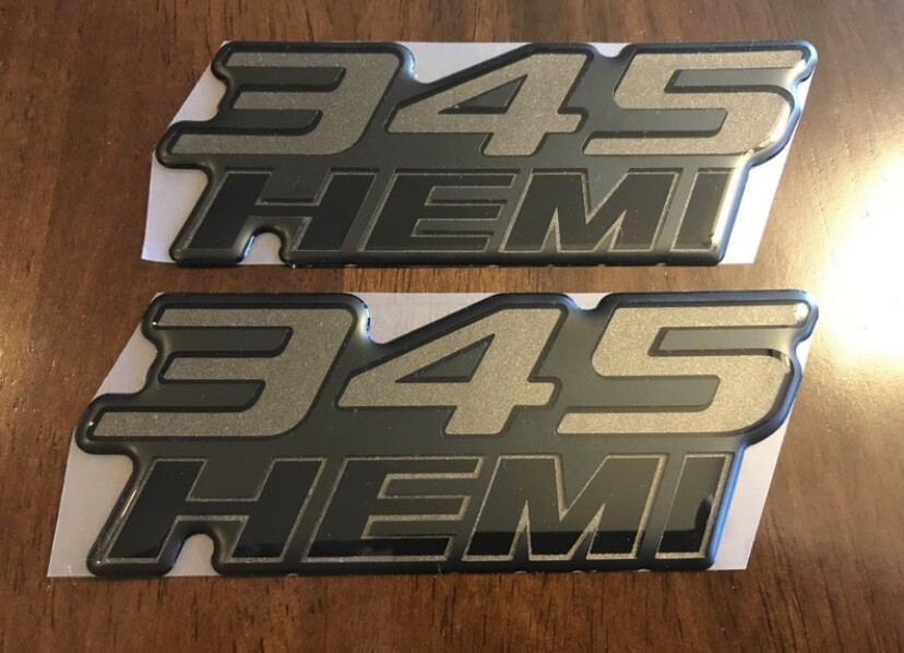345 HEMI Badges (Pair) For Challenger/Charger/Durango/300/Jeep