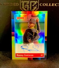 2022 Donruss Optic Roansy Contreras Gold 1988 Retro RC Auto SP 04/10 Pirates