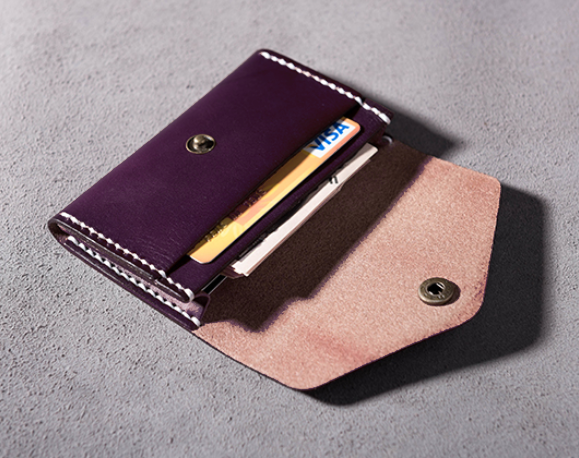 2piece men women wallet purse Leather business Card holder pouch