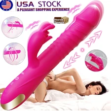 Thrusting Rotating Rabbit Vibrator Dildo G Spot Clit Massager Sex Toys for Women