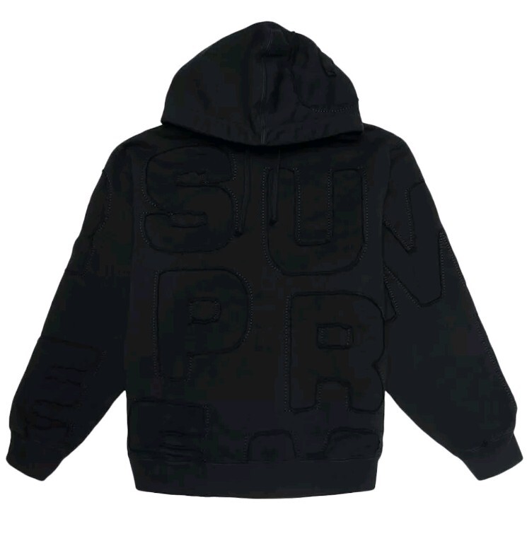 SS20 Supreme Cutout Letters Hooded Sweatshirt size L large black 