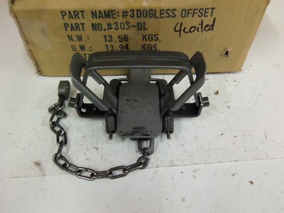 1 Bridger #3 Dogless Offset Jaw 4 COIL Spring Traps Coyote Trapping 6 7/16''