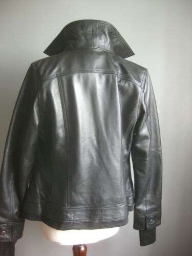 GIACCA VERA PELLE CAPPUCCIO 12 10 NUOVA CON ETICHETTE BETTY con cappuccio trucker biker soft comfort - Foto 19 di 24