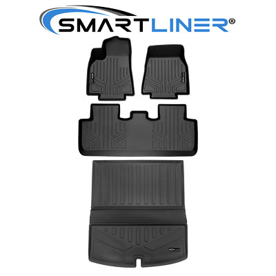 SMARTLINER Floor Mats 2 Row Cargo Liner TPE 2020-2025 Tesla Model Y 7 Passenger
